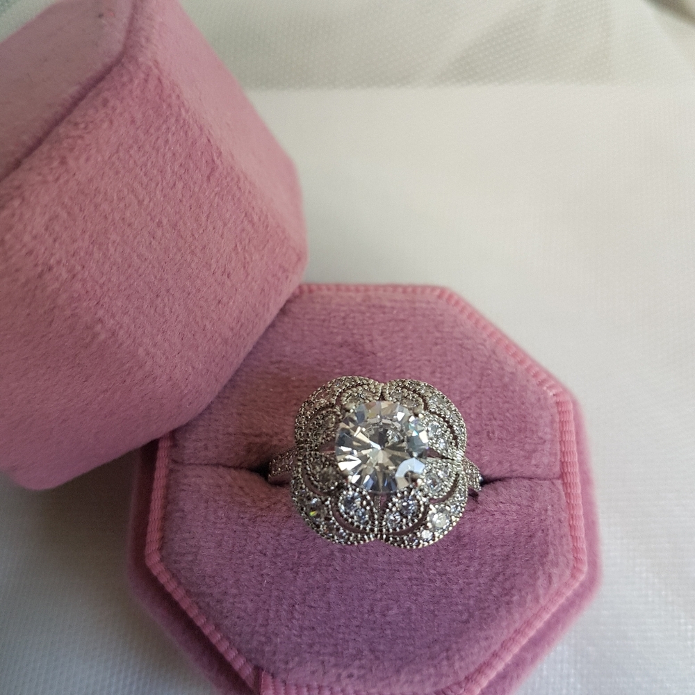 Swarovski Elements 925 Silver Round Solitaire Fil… - image 4